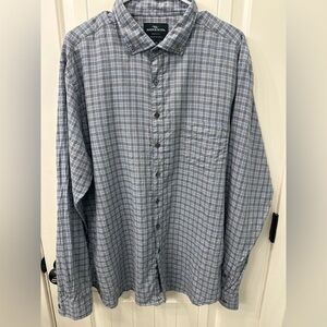 Rodd & Gunn Men's Blue Plaid Shirt Woven in Italy Button Down 2XL